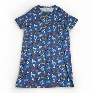 Vera Bradley BARK PARK Dogs Henley Night Dress Night Shirt Pajamas Size XS